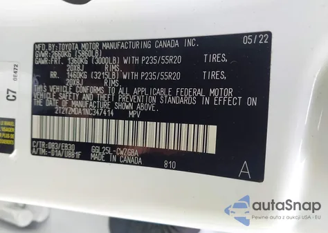 2022 Lexus Rx 350 F Sport Handling z USA, uszkodzony, nr VIN 2T2YZMDA1NC347414